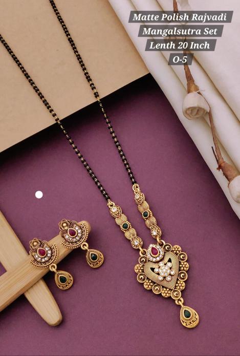 Matte polish rajvadi mangalsutra set lenth 20 inch O 5 Wholesale artificial jwellery suppliers